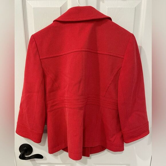 Halogen Dark Coral Red 3/4 Sleeve Thick Blazer Jacket Women’s Size M - Picture 2 of 5